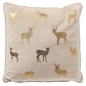 sierkussen deer 45 x 45 whisper white